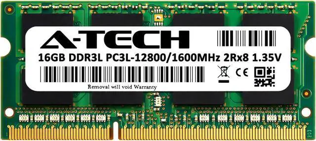 Alt view image 2 of 6 - 16GB RAM Replacement for Dell A8781361 | DDR3 1600MHz PC3L-12800 SODIMM 2Rx8 Laptop Memory