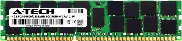 Alt view image 2 of 6 - 4GB RAM Replacement for Elpida EBJ41HE4BDFA-DJ-F | DDR3 1333MHz PC3-10600 ECC RDIMM 2Rx4 Server Memory