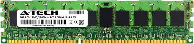 Alt view image 2 of 6 - 8GB RAM Replacement for Kingston KTD-PE318/8G, KVR18R13S4/8, KVR18R13S4K3/24 | DDR3 1866MHz PC3-14900 ECC RDIMM 1Rx4 Server Memory