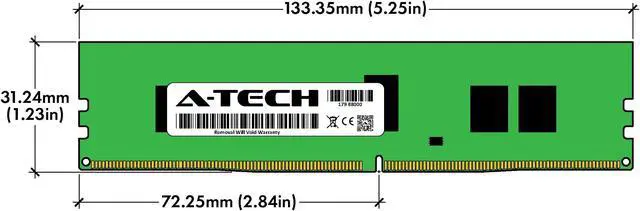 Alt view image 3 of 6 - 8GB RAM Replacement for Samsung M393A1K43DB1-CWE, M393A1K43DB2-CWE | DDR4 3200MHz PC4-25600 ECC RDIMM 1Rx8 Server Memory