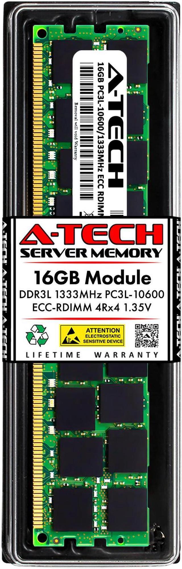 A-Tech 16GB 4Rx4 PC3L-10600R DDR3 / DDR3L 1333 MHz ECC RDIMM 1.35V  Registered DIMM 240-Pin Quad Rank x4 Server u0026 Workstation RAM Memory  Upgrade Module - Newegg.com