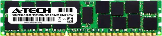 Alt view image 2 of 6 - 8GB RAM Replacement for Kingston KVR1333D3LQ8R9S/8G | DDR3 1333MHz PC3L-10600 ECC RDIMM 4Rx8 Server Memory