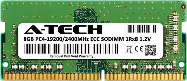 Alt view image 2 of 6 - A-Tech 8GB DDR4 2400 MHz ECC SODIMM PC4-19200 ECC Unbuffered SO-DIMM 260-Pin 1.2V 1Rx8 Single Rank RAM Memory Upgrade Module for Microservers, Mobile Workstations, and NAS Servers