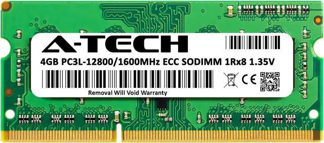 Alt view image 2 of 6 - 4GB RAM Replacement for Hynix HMT451A7AFR8A-PB, HMT451A7BFR8A-PB | DDR3 1600MHz PC3L-12800 ECC SODIMM 1Rx8 Server Memory