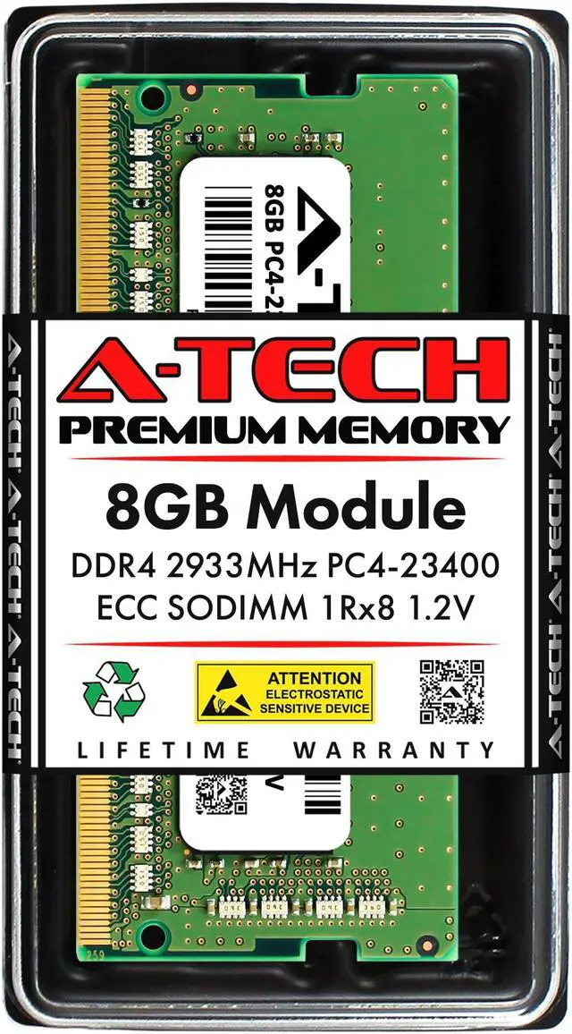 Main image of 8GB RAM Replacement for Samsung M474A1K43DB1-CVF | DDR4 2933MHz PC4-23400 ECC SODIMM 1Rx8 Server Memory