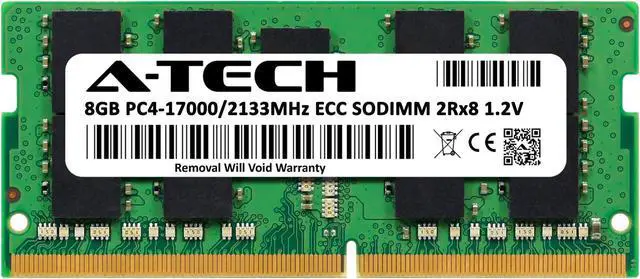 Alt view image 2 of 6 - A-Tech 8GB DDR4 2133 MHz ECC SODIMM PC4-17000 ECC Unbuffered SO-DIMM 260-Pin 1.2V 2Rx8 Dual Rank RAM Memory Upgrade Module for Microservers, Mobile Workstations, and NAS Servers