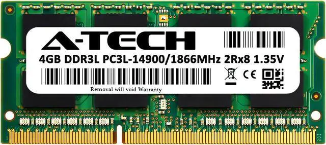Alt view image 2 of 6 - 4GB RAM Replacement for Crucial BLS2K4G3N18AES4, BLS4G3N18AES4 | DDR3 1866MHz PC3L-14900 SODIMM 2Rx8 Laptop Memory