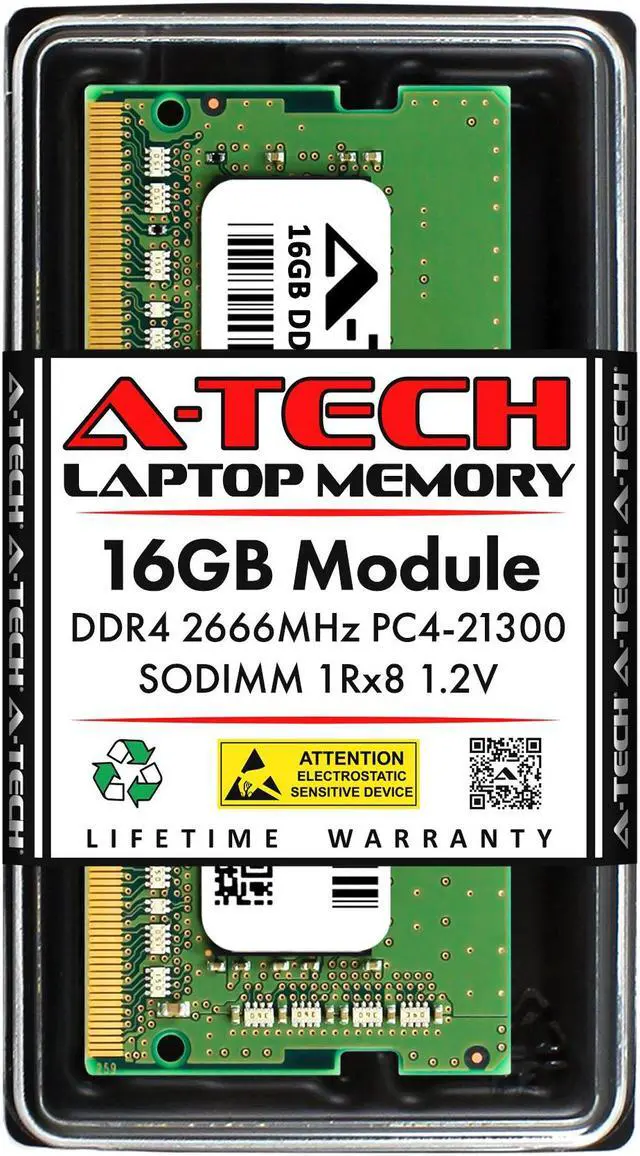 Main image of 16GB RAM Replacement for Crucial CB16GS2666 | DDR4 2666MHz PC4-21300 SODIMM 1Rx8 Laptop Memory
