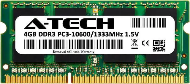 Alt view image 2 of 6 - 4GB RAM Replacement for HP 536726-651, 536726-952, 536726-953, 572294-D88, 578178-001, 599092-001, 599092-002 | DDR3 1333MHz PC3-10600 SODIMM Laptop Memory