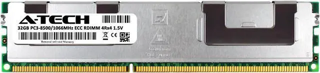 Alt view image 2 of 6 - 32GB RAM Replacement for Hynix HMT84GR7MMR4C-G7 | DDR3 1066MHz PC3-8500 ECC RDIMM 4Rx4 Server Memory