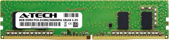 Alt view image 2 of 6 - 8GB RAM Replacement for Kingston KCP426NS6/8, KVR26N19S6/8 | DDR4 2666MHz PC4-21300 DIMM 1Rx16 Desktop Memory
