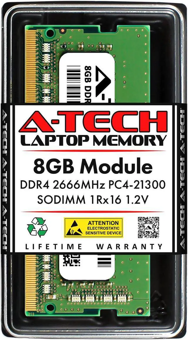 Main image of 8GB RAM Replacement for Crucial CT8G4SFRA266.C4 | DDR4 2666MHz PC4-21300 SODIMM 1Rx16 Laptop Memory