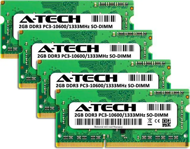 Alt view image 2 of 6 - A-Tech 8GB Kit (4x2GB) RAM for Apple iMac (Mid 2010, Mid/Late 2011) | DDR3 1333MHz PC3-10600 SODIMM 204-Pin Memory Upgrade
