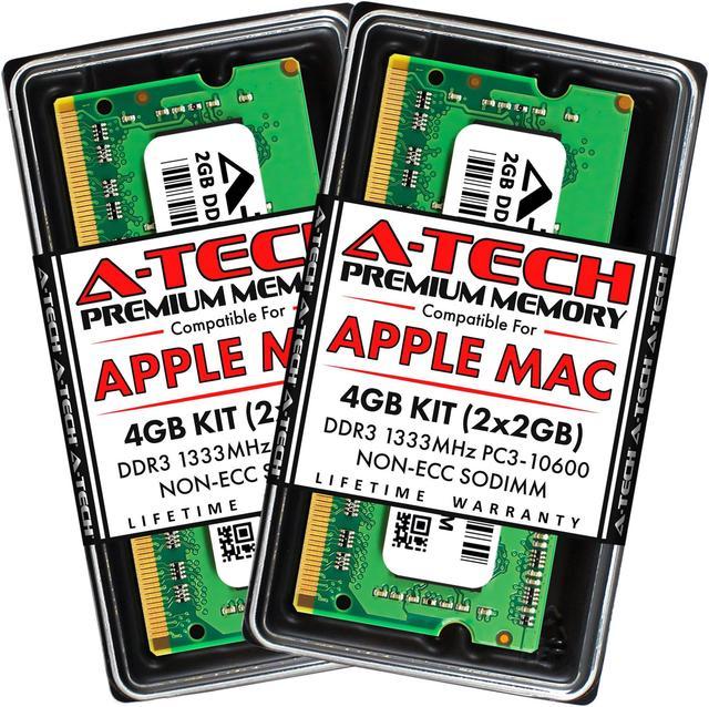 A-Tech 4GB Kit (2x2GB) RAM for Apple MacBook Pro (Early/Late 2011), iMac (Mid  2010, Mid/Late 2011), Mac mini (Mid 2011) | DDR3 1333MHz PC3-10600 SODIMM  204-Pin Memory Upgrade - Newegg.com