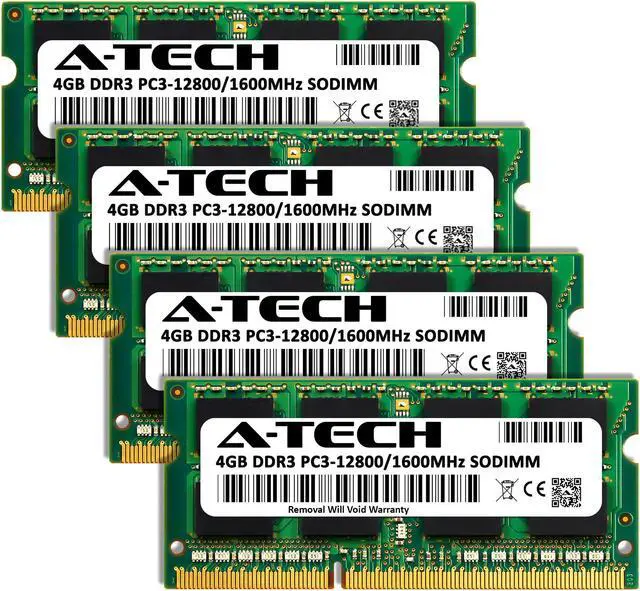 Alt view image 2 of 6 - A-Tech 16GB Kit (4x4GB) RAM for Apple iMac (Late 2012, Late 2013, Late 2014, Mid 2015) | DDR3 1600MHz PC3-12800 SODIMM 204-Pin Memory Upgrade