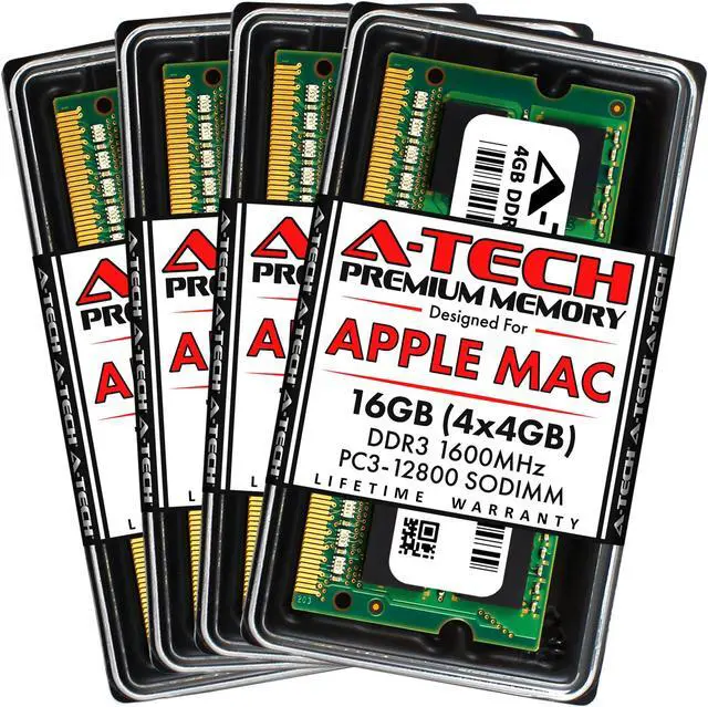 Main image of A-Tech 16GB Kit (4x4GB) RAM for Apple iMac (Late 2012, Late 2013, Late 2014, Mid 2015) | DDR3 1600MHz PC3-12800 SODIMM 204-Pin Memory Upgrade