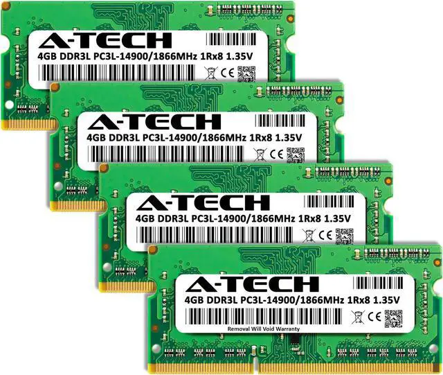 Alt view image 2 of 6 - A-Tech 16GB Kit (4x4GB) RAM for Apple iMac (Late 2015) | DDR3 1866MHz PC3-14900 SODIMM 204-Pin Memory Upgrade