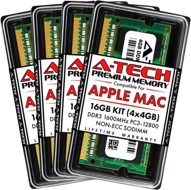 Main image of A-Tech 16GB Kit (4x4GB) RAM for Apple iMac (Late 2009) | DDR3 1066MHz PC3-8500 SODIMM 204-Pin Memory Upgrade