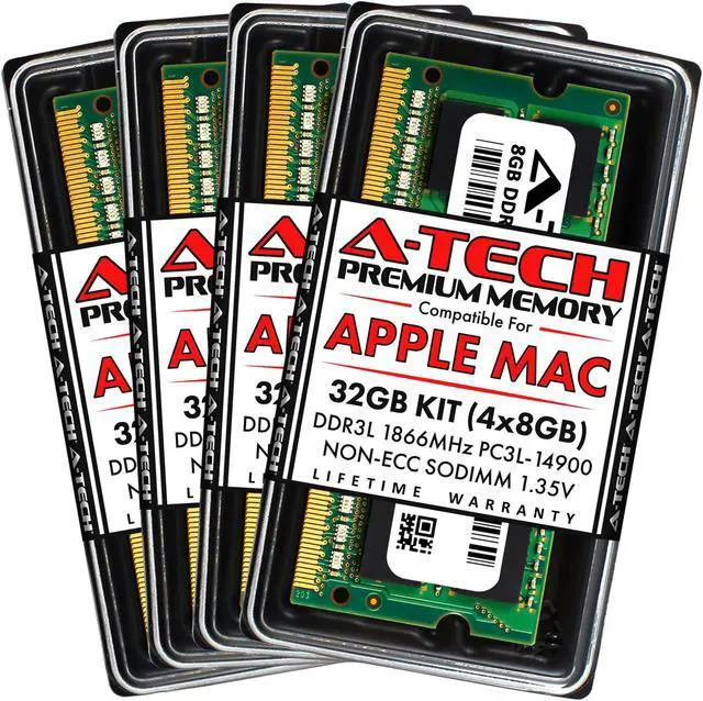 Main image of A-Tech 32GB Kit (4x8GB) RAM for Apple iMac (Late 2015) | DDR3 1866MHz PC3-14900 SODIMM 204-Pin Memory Upgrade