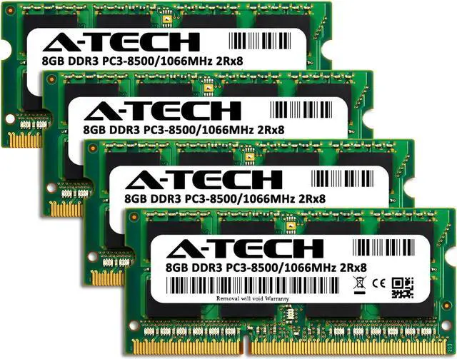 Alt view image 2 of 6 - A-Tech 32GB Kit (4x8GB) RAM for Apple iMac (Late 2009) | DDR3 1066MHz PC3-8500 SODIMM 204-Pin Memory Upgrade