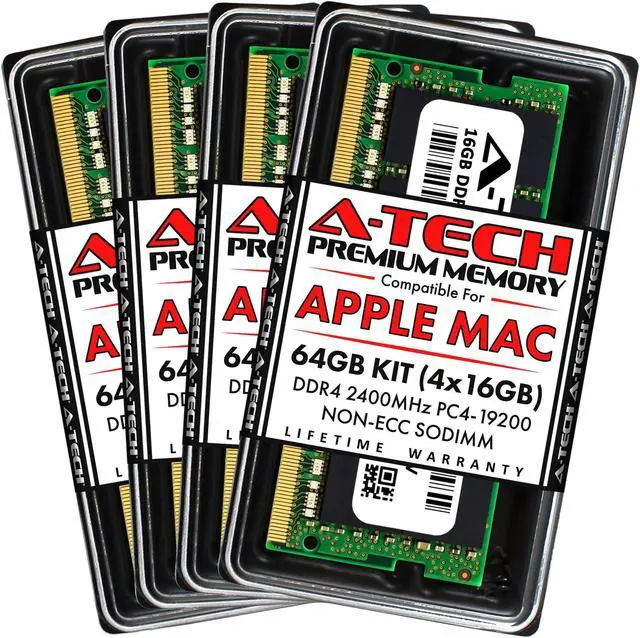 Main image of A-Tech 64GB Kit (4x16GB) RAM for Apple iMac (Mid 2017) | DDR4 2400MHz PC4-19200 SODIMM 260-Pin Memory Upgrade