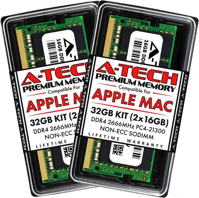 Main image of A-Tech 32GB Kit (2x16GB) RAM for Apple iMac (2019, 2020), Mac mini (Late 2018, Early 2020) | DDR4 2666MHz PC4-21300 SODIMM 260-Pin Memory Upgrade