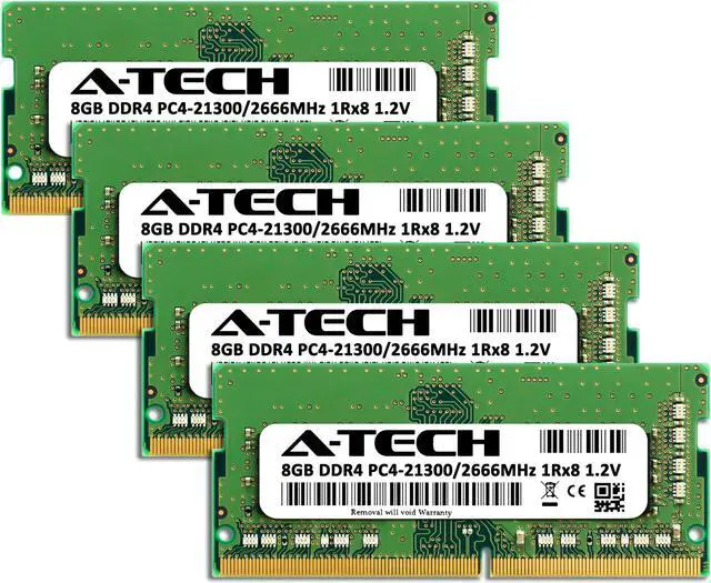 Alt view image 2 of 6 - A-Tech 32GB Kit (4x8GB) RAM for Apple iMac (2019, 2020) | DDR4 2666MHz PC4-21300 SODIMM 260-Pin Memory Upgrade