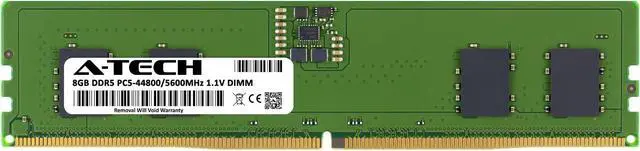 Alt view image 2 of 6 - A-Tech 8GB DDR5 5600MHz DIMM PC5-44800 Non-ECC Unbuffered CL46 UDIMM 288-Pin 1.1V Desktop RAM Memory Module