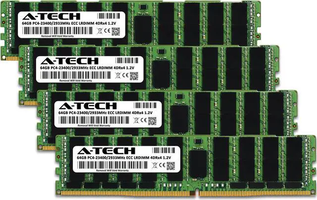 Alt view image 2 of 3 - A-Tech 256GB Kit (4x64GB) RAM for Apple Mac Pro (2019, 12-Core/16-Core/24-Core/28-Core, Rack & Tower) | DDR4 2933MHz PC4-23400 ECC LRDIMM 288-Pin Memory Upgrade