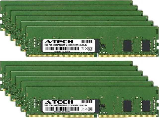 Alt view image 2 of 3 - A-Tech 96GB Kit (12x8GB) RAM for Apple Mac Pro (2019, 12-Core/16-Core/24-Core/28-Core, Rack & Tower) | DDR4 2933MHz PC4-23400 ECC RDIMM 288-Pin Memory Upgrade