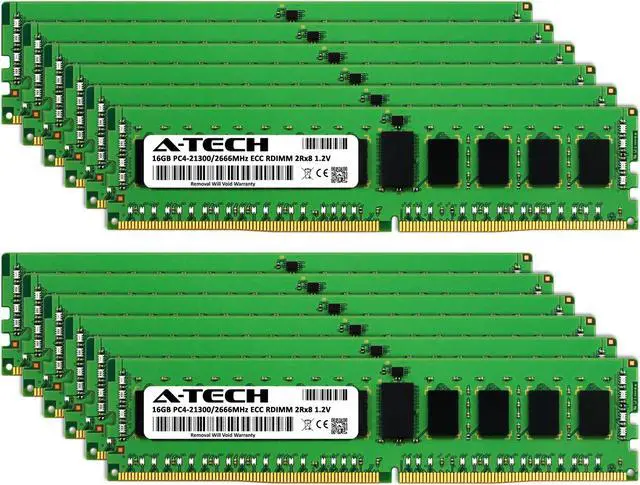 Alt view image 2 of 3 - A-Tech 192GB Kit (12x16GB) RAM for Apple Mac Pro (2019, 8-Core, Rack & Tower) | DDR4 2666/2667MHz PC4-21300 ECC RDIMM 288-Pin Memory Upgrade