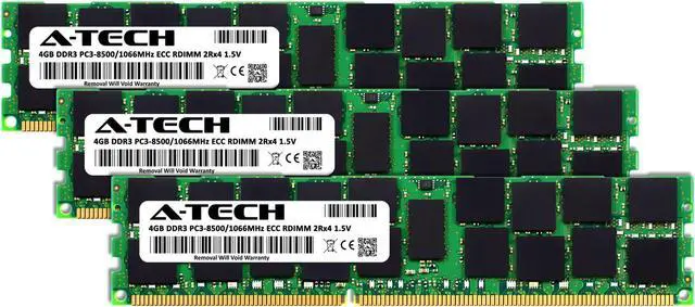 Alt view image 2 of 3 - A-Tech 12GB Kit (3x4GB) RAM for Apple Mac Pro (Early 2009, 4-Core/8-Core & Mid 2010, 4-Core/8-Core & Mid 2012, 4-Core), Xserve (Early 2009, 4-Core/8-Core) | DDR3 1066 PC3-8500 ECC RDIMM 240-Pin Memory