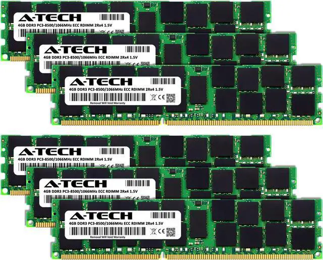 Alt view image 2 of 3 - A-Tech 24GB Kit (6x4GB) RAM for Apple Mac Pro (Early 2009, 8-Core & Mid 2010, 8-Core), Xserve (Early 2009, 4-Core/8-Core) | DDR3 1066/1067MHz PC3-8500 ECC RDIMM 240-Pin Memory Upgrade