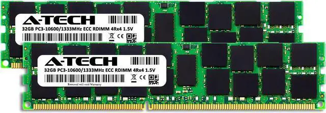 Alt view image 2 of 3 - A-Tech 64GB Kit (2x32GB) RAM for Apple Mac Pro (Late 2013, Cylinder) | DDR3 1333MHz PC3-10600 ECC RDIMM 240-Pin Memory Upgrade