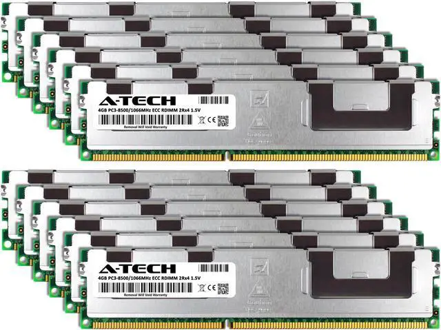 Alt view image 2 of 3 - A-Tech 48GB Kit (12x4GB) RAM for Apple Xserve (Early 2009, 8-Core) | DDR3 1066/1067MHz PC3-8500 ECC RDIMM 240-Pin Memory Upgrade