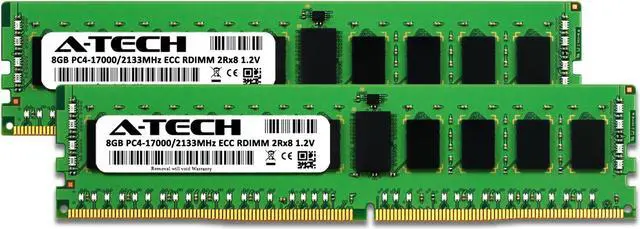 Alt view image 2 of 4 - A-Tech 16GB (2x8GB) 2Rx8 PC4-17000R DDR4 2133 MHz ECC RDIMM Registered DIMM 288-Pin Dual Rank x8 Server & Workstation RAM Memory Upgrade Kit