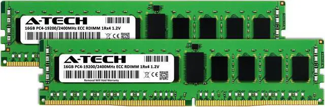 Alt view image 2 of 4 - A-Tech 32GB (2x16GB) 1Rx4 PC4-19200R DDR4 2400 MHz ECC RDIMM Registered DIMM 288-Pin Single Rank x4 Server & Workstation RAM Memory Upgrade Kit