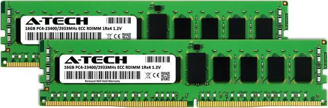 Alt view image 2 of 4 - A-Tech 32GB (2x16GB) 1Rx4 PC4-23400R DDR4 2933 MHz ECC RDIMM Registered DIMM 288-Pin Single Rank x4 Server & Workstation RAM Memory Upgrade Kit