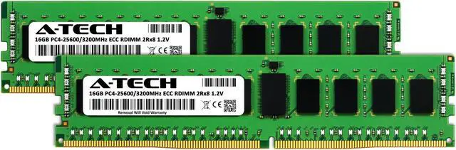 Alt view image 2 of 4 - A-Tech 32GB (2x16GB) 2Rx8 PC4-25600R DDR4 3200 MHz ECC RDIMM Registered DIMM 288-Pin Dual Rank x8 Server & Workstation RAM Memory Upgrade Kit