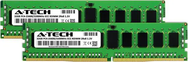 Alt view image 2 of 4 - A-Tech 64GB (2x32GB) 2Rx8 PC4-25600R DDR4 3200 MHz ECC RDIMM Registered DIMM 288-Pin Dual Rank x8 Server & Workstation RAM Memory Upgrade Kit