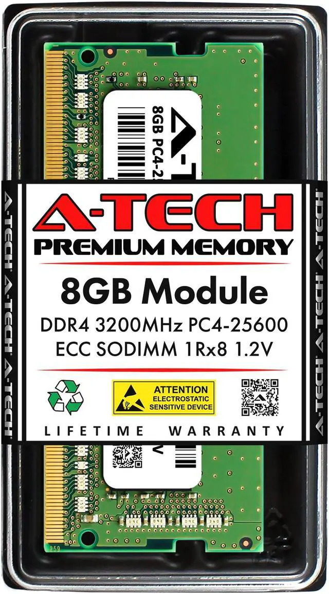 Main image of 8GB RAM Replacement for Samsung M474A1K43DB1-CWE | DDR4 3200MHz PC4-25600 ECC SODIMM 1Rx8 NAS Microserver Memory