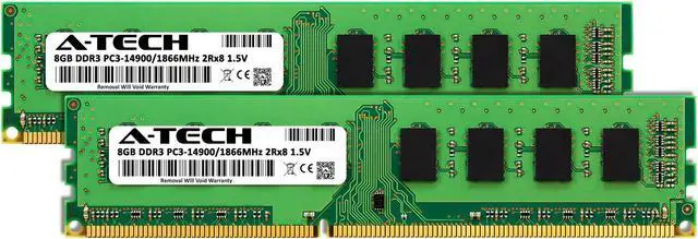 Alt view image 2 of 7 - A-Tech 16GB (2x8GB) DDR3 1866MHz DIMM PC3-14900 UDIMM Non-ECC 1.5V CL13 240-Pin Desktop Computer RAM Memory Upgrade Kit