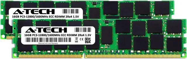 Alt view image 2 of 7 - 32GB (2x16GB) RAM for Dell PowerEdge R320, R420, R420xr, R520, R620, R720, R720xd, R820, R920 | 12th Gen. Rack Servers | DDR3 1600MHz ECC RDIMM PC3-12800 2Rx4 1.5V Registered DIMM Server Memory Kit