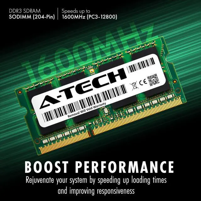 Alt view image 4 of 7 - A-Tech 32GB (4x8GB) DDR3 1600MHz SODIMM PC3-12800 2Rx8 1.35V CL11 Non-ECC Unbuffered 204-Pin Dual Rank SO-DIMM Low Voltage Notebook Laptop RAM Memory Upgrade Kit