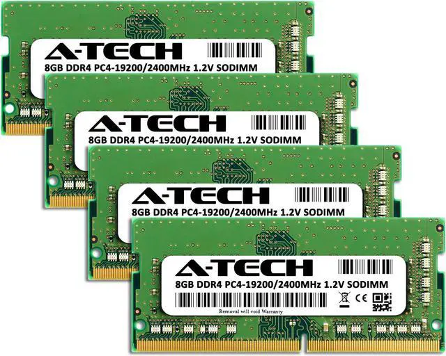 Alt view image 2 of 7 - A-Tech 32GB (4x8GB) DDR4 2400MHz SODIMM PC4-19200 Non-ECC CL17 1.2V 260-Pin SO-DIMM Laptop Notebook Computer RAM Memory Upgrade Kit