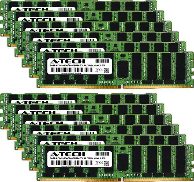 Alt view image 2 of 7 - 768GB (12x64GB) RAM for Dell PowerEdge R430, R530, R630, R630 XL, R730, R730 XL, R730xd, R730xd XL, R830, R930 | 13th Gen. Rack Servers | DDR4 2400MHz ECC LRDIMM PC4-19200 4Rx4 Load Reduced Memory Kit