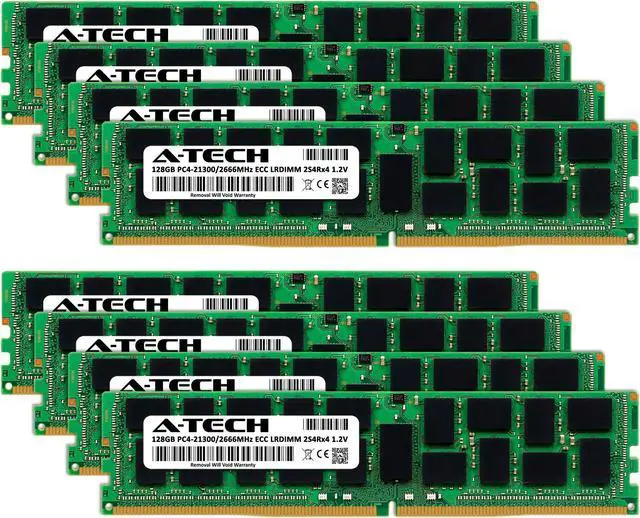 Alt view image 2 of 7 - A-Tech 1TB (8x128GB) 2S4Rx4 (8Rx4 3DS) PC4-21300L DDR4 2666 MHz ECC LRDIMM Load Reduced DIMM 288-Pin Octal Rank x4 3DS/TSV Server & Workstation RAM Memory Upgrade Kit