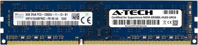 Supermicro Certified MEM-DR380L-HL03-UN16 | Hynix HMT41GU6BFR8C-PB | 8GB  PC3-12800 DDR3 1600MHz 2Rx8 Non-ECC DIMM 240-Pin Desktop Memory RAM