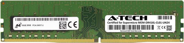 Main image of Supermicro Certified MEM-DR416L-CL01-UN24 | Micron 16GB PC4-19200 DDR4 2400MHz 2Rx8 Non-ECC DIMM 288-Pin Desktop Memory RAM