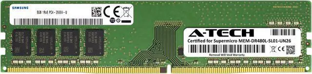 Main image of Supermicro Certified MEM-DR480L-SL01-UN26 | Samsung 8GB PC4-21300 DDR4 2666MHz 1Rx8 Non-ECC DIMM 288-Pin Desktop Memory RAM